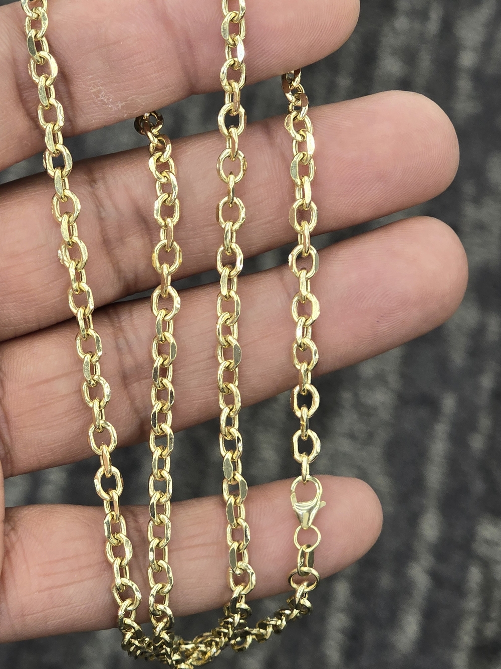 10k Real Gold Rolo Chain 4mm 22 Inches